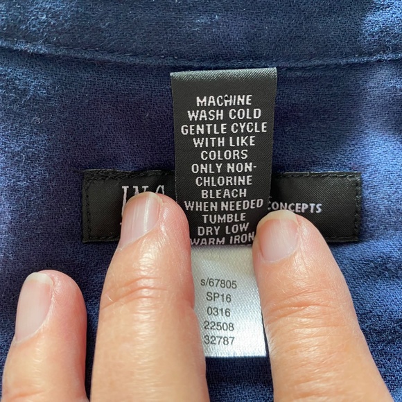 BUY 2 ITEMS & GET 1 FREE: INC Tie Dye Button Down Shirt Sz 12 - Picture 10 of 10